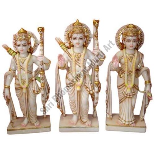 2 Feet White Marble Ram Darbar Statue