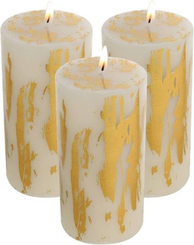 Gold Foil Pillar Candle