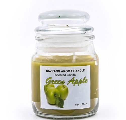 Green Apple Scented Glass Jar Candle