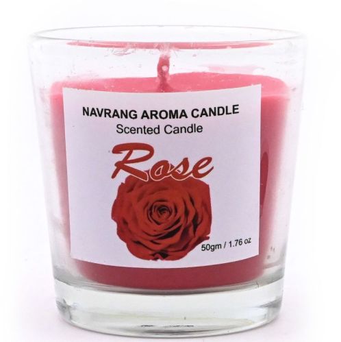 Rose Votive Glass Candle