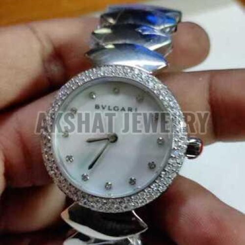 Round Fancy Moissanite Diamond Wrist Watch