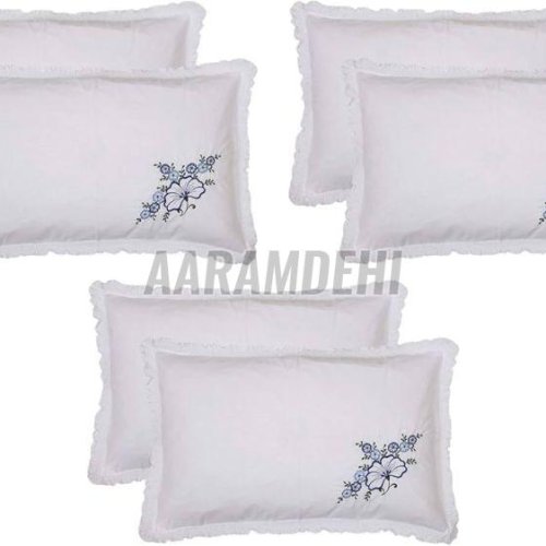 Cozy Gold Embroidered Cotton Pillows