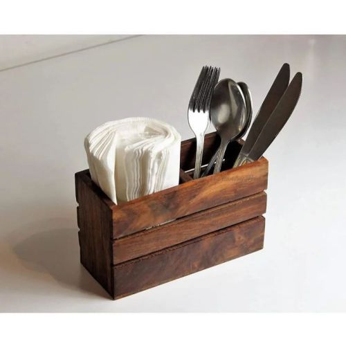 Wooden Spoon Stand & Napkin Holder