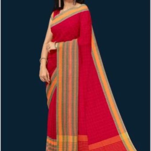 Ksr Handlooms Maroon Pure Cotton Saree