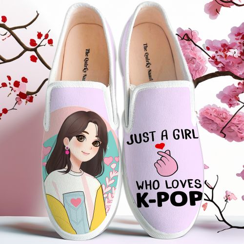 K-POP Girl Print Girls Slip On Shoes