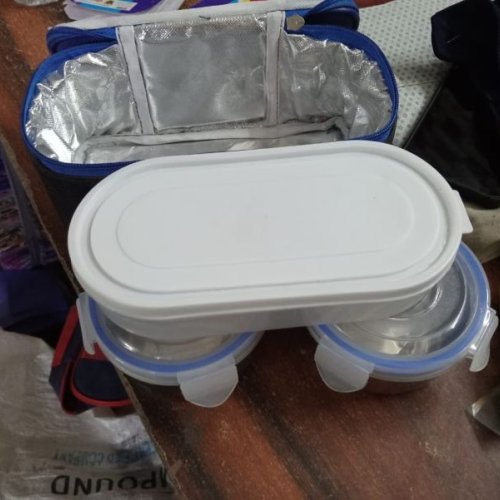 Stainless Steel Lunch Box , 2 Containers and 1 Tray