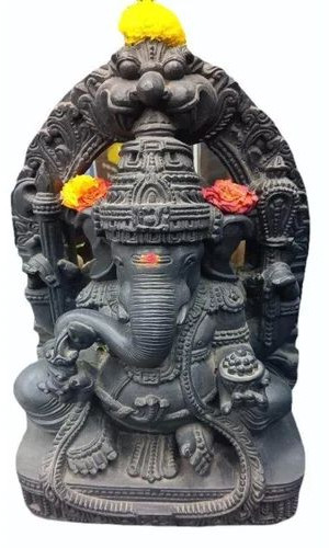 Marble Black Stone Ganesh Statue