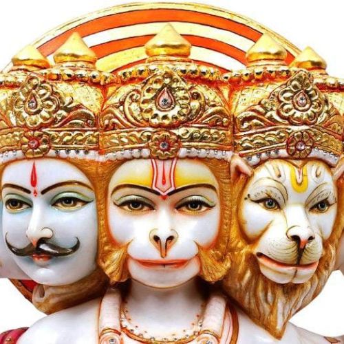 Marble Panchmukhi Hanuman Statue