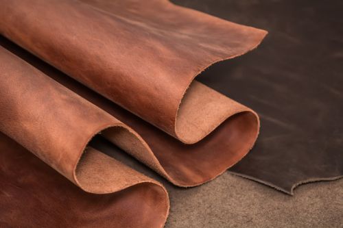 Glossy Brown Genuine Leather
