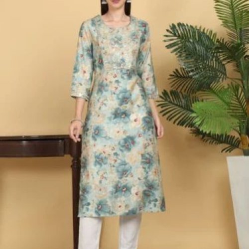 Ladies Party Wear Silk Kurti