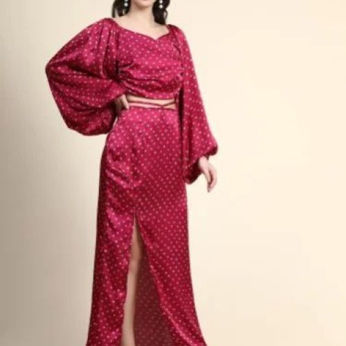 Ladies Rayon Two Piece Western Dress