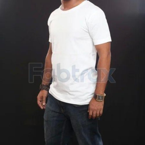 Mens Regular Fit Terry Cotton Round Neck T-Shirt