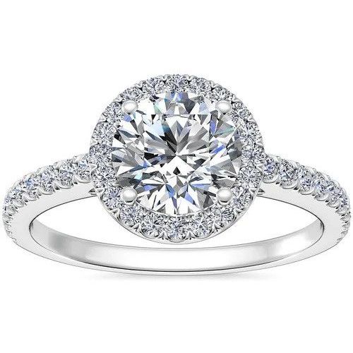 Women\'s Classic Halo Diamond Engagement Ring
