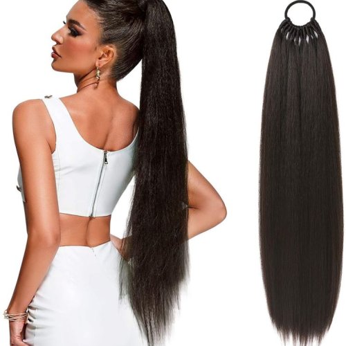 Brown Synthetic Band Ponytail Extension
