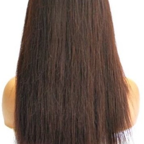 Dark Brown Adjustable Real Hair Wig