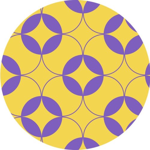 Chic Purple and Yellow Design Geometry Patterned Fabric