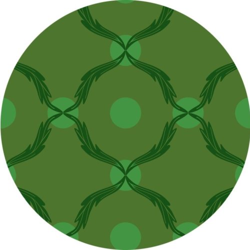 Decorative Leaf Green Geometric Pattern Fabric