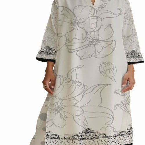 Ladies Black And White Kurti, Palazzo Set
