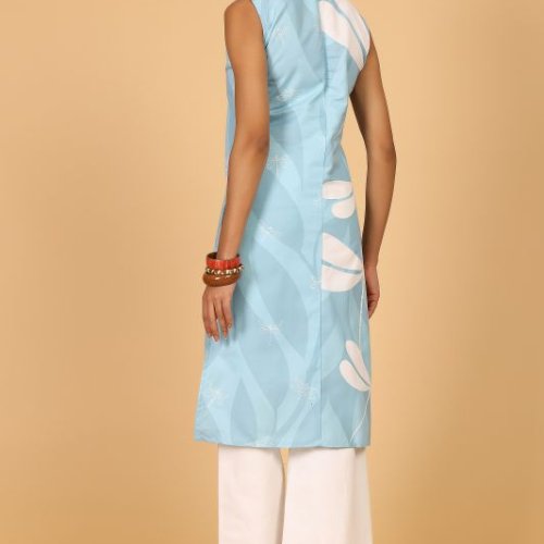 Ladies Stylish Blue Dragonfly Printed Co-Ord Set