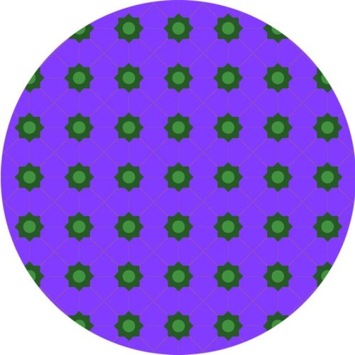 Purple and  Green Circular Design Fabric