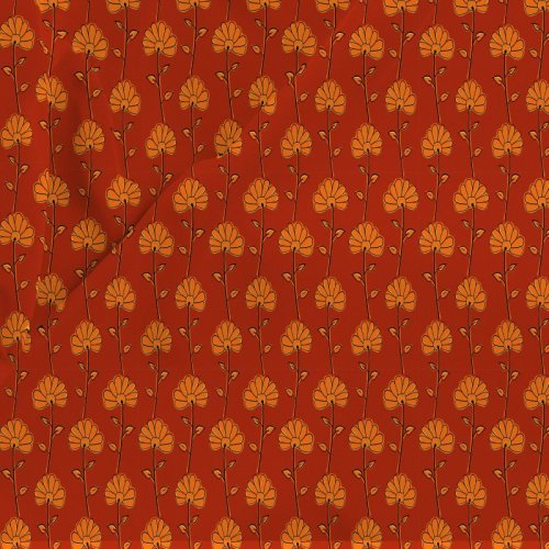 Red and Orange Floral Patterned Fabric