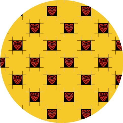 Yellow Heart Checkerboard Print Fabric