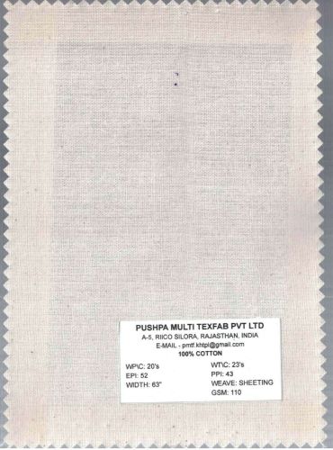 110 GSM Cotton Sheeting Fabric