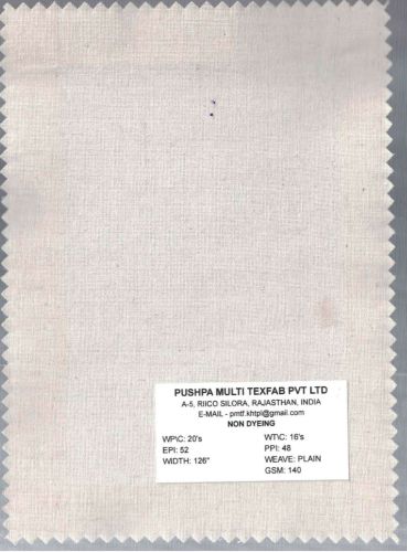140 GSM  Plain Cotton Fabric