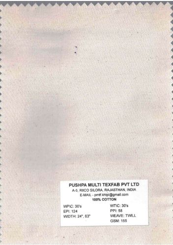 155 GSM Twill Cotton Fabric
