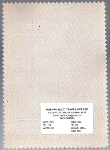 160 GSM Cotton Drill Fabric