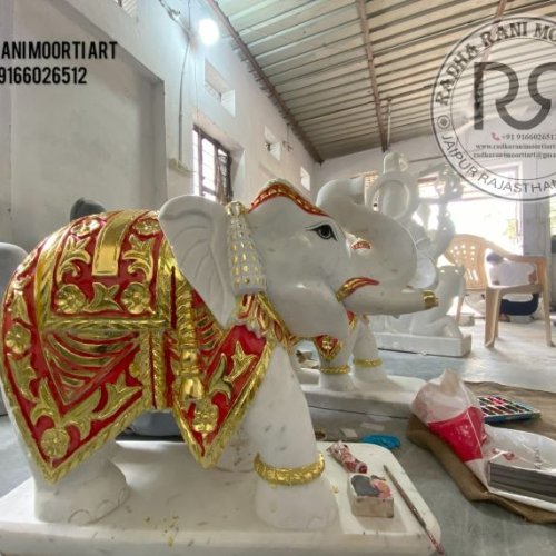Marble Elephant Idol