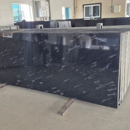 Fish Black Granite Slabs