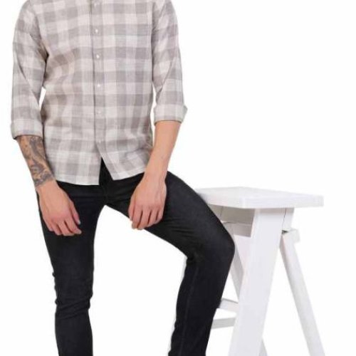 Men Pure Cotton Check Shirt