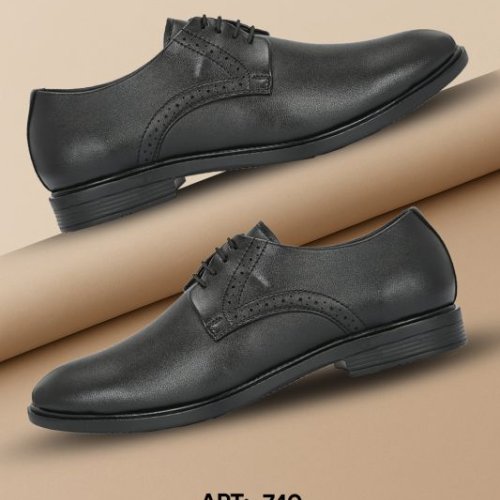 Mens Black Derby Formal Lace-Up Shoes