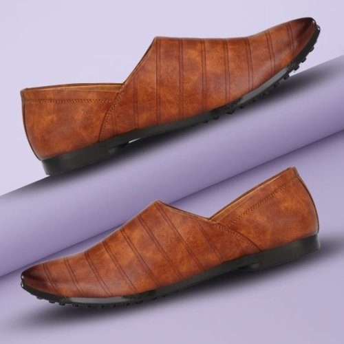 Mens Tan Nagra Soft Stitch Slip-On Shoes