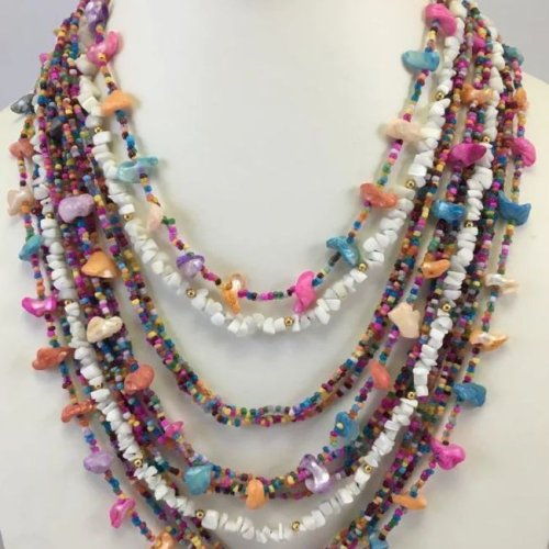 NK 10853 Multicolor Beaded Necklace
