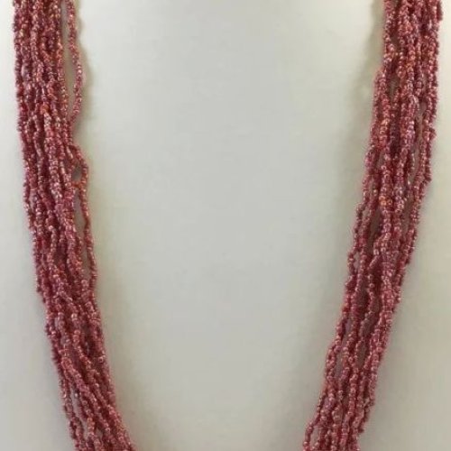 NK 10982 Maroon Beaded Necklace