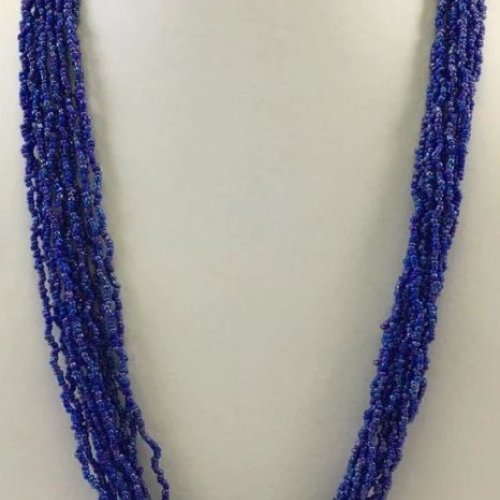 Dark Blue Beaded Necklace
