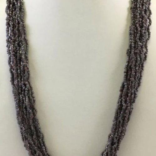 NK 10986 Grey Beaded Necklace