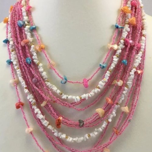 NK 11014 Multicolor Beaded Necklace