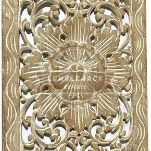 Decorative Mango Floral Carved Accent Wall Panel