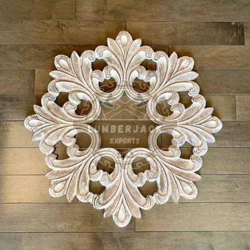 Decorative Resin White Scroll Leaf Accent Wall Panel