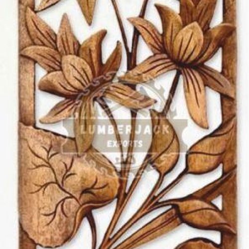 Decorative Sheesham Floral Vine Carved Wall Panel