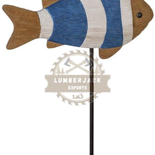 Decorative Wood Painted Coastal Accent Fish