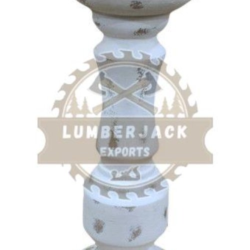 Distressed White Farmhouse Candle Pillar