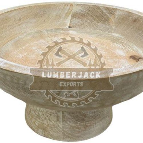 Elevated Grain Mango Wood Pedestal Bowl