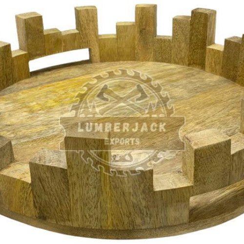 Round Wooden Serveware Decorative Tray