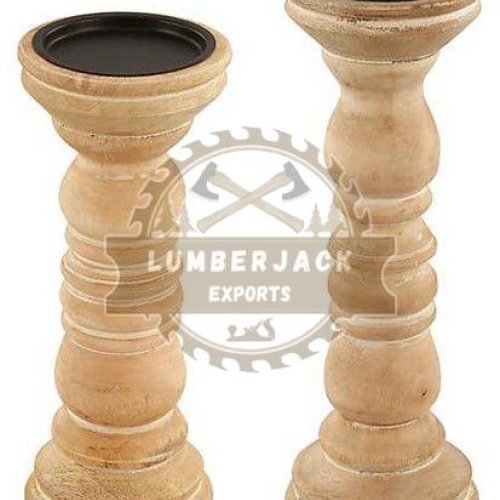 Rustic Stacked Wooden Candle Holder