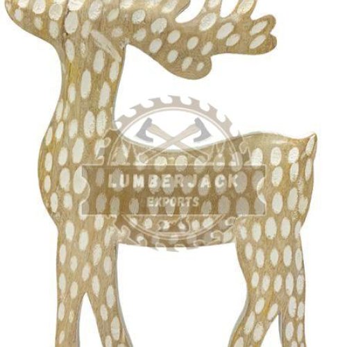 Wooden Decorware Christmas Antler Deer Sculpture