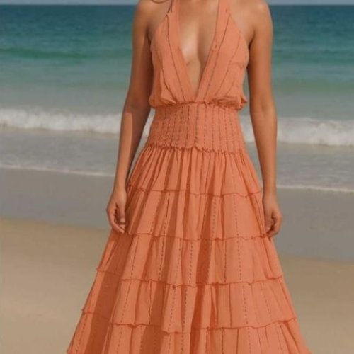 Ladies Boho Backless Dress